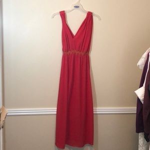 Red midi dress